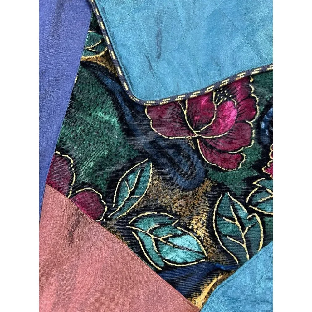 Vintage Westbound Windbreaker Womens L Petites Velvet Burnout Floral Jacket 80s - Picture 12 of 16